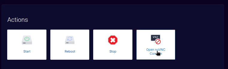Shows console launch option in the client portal