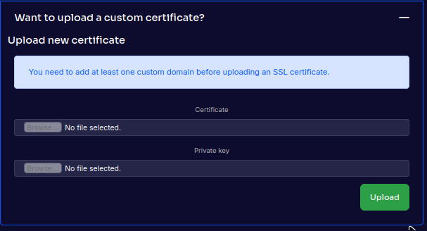 Custom SSL Upload Form